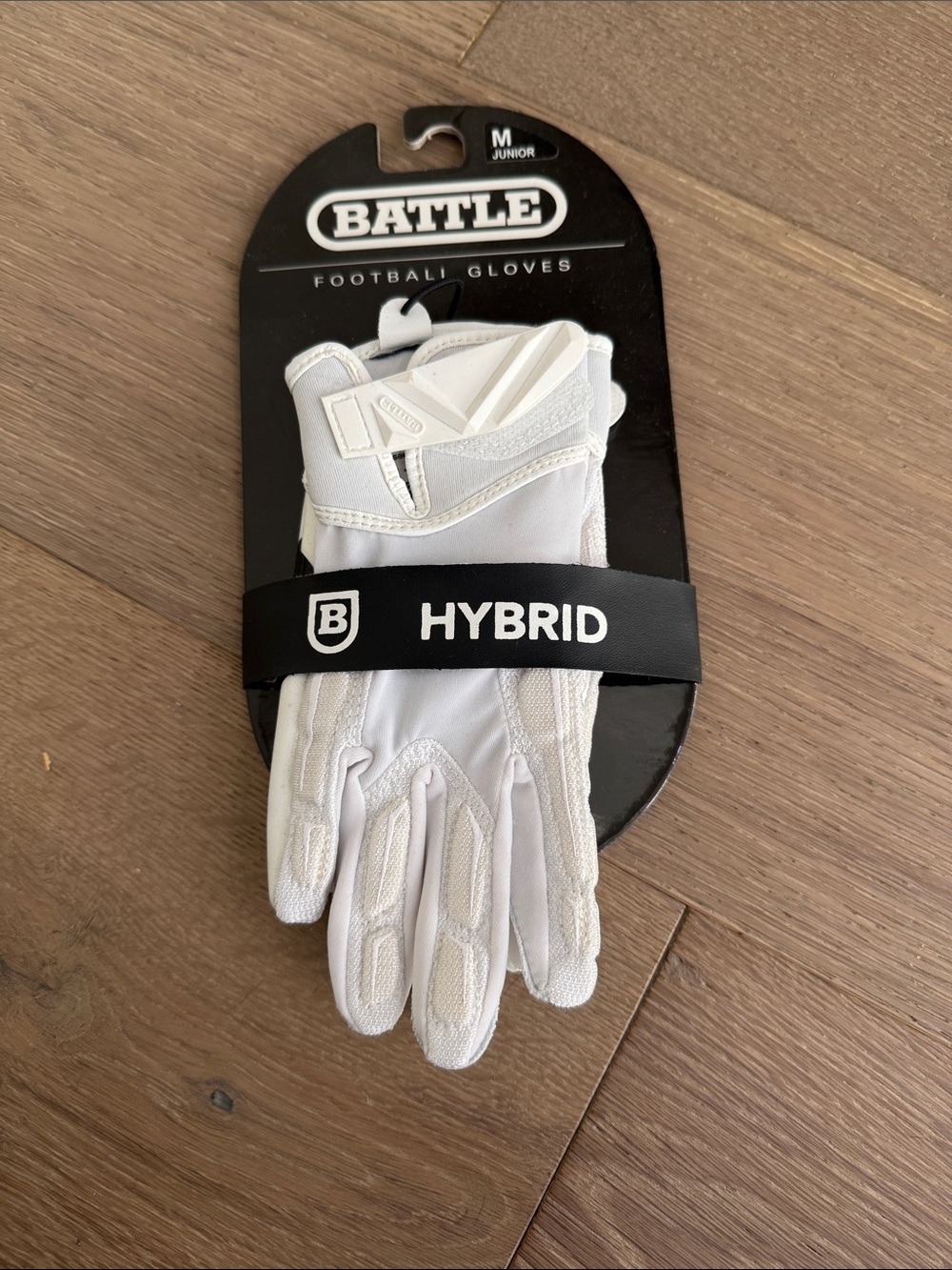 NEW BATTLE Hybrid Youth M Football Gloves in White